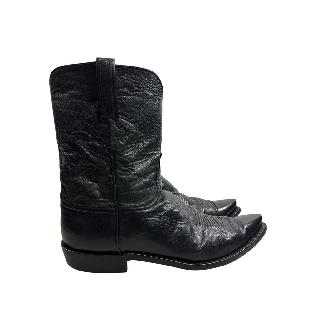 Lucchese Classics Handmade Black Leather Cowboy Boots USA Men’s 11 Est